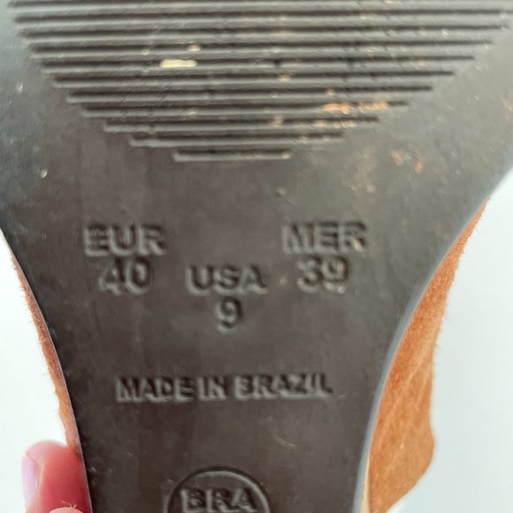 COPY - Comfortable Suede Wedge Heel Sandals for Women in Tan Sz 9 EUC - Picture 6 of 11